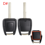 For Opel 2 button remote key shell with key blade A# HU46 left key blade B# YM28 right key blade C# HU101 key blade D# HU43  key blade