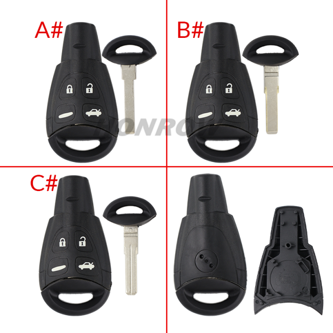 For SAAB 4 button remote key blank with blade