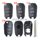 For Opel 3 button remote  Key Shell with VA2 307 blade