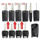 For Opel 3 button modified flip remote key blank