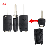 For Opel 2 button modified flip remote key blank