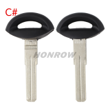For SAAB Emergency  small key  A#:with narrow blade B#:with wide blade C#:with groove blade