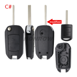 For Opel 2 button modified  flip remote key blank