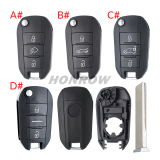 For Opel 3 button remote Key Shell with HU83 407 blade