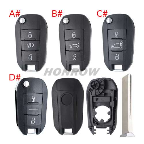 For Opel 3 button remote Key Shell with HU83 407 blade