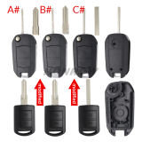 For Opel 2 button modified  flip remote key blank