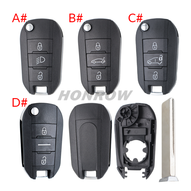 For Opel 3 button remote  Key Shell with HU83 407 blade