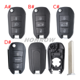 For Opel 3 button remote  Key Shell with VA2 307 blade