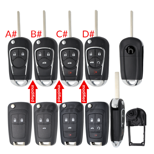 For Opel 2/3/3+1/4+1 button modified remote key blank