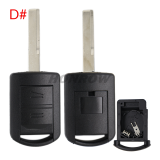 For Opel 2 button remote key shell with key blade A# HU46 left key blade B# YM28 right key blade C# HU101 key blade D# HU43  key blade
