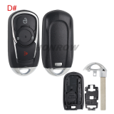 For Opel 2/3/3+1/4+1 button smart remote key blank