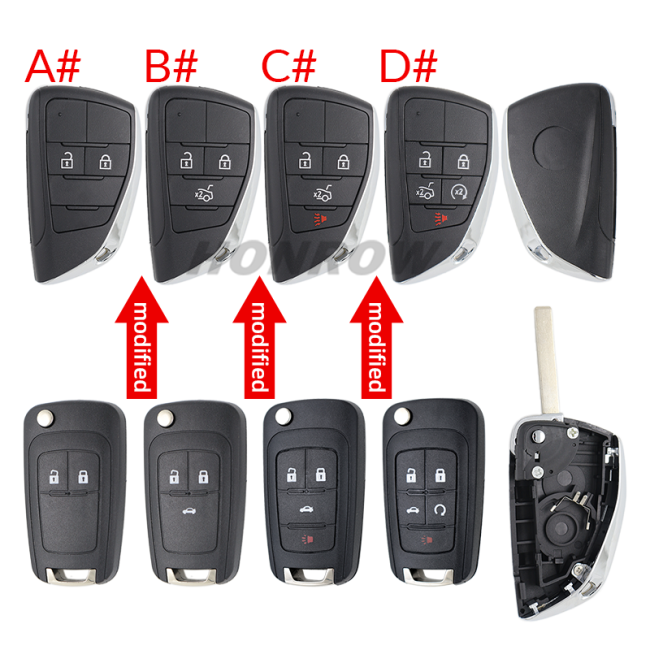 For Opel 2/3/3+1/4+1 button modified remote key blank