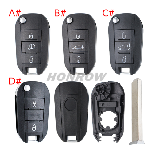For Opel 3 button remote Key Shell with VA2 307 blade
