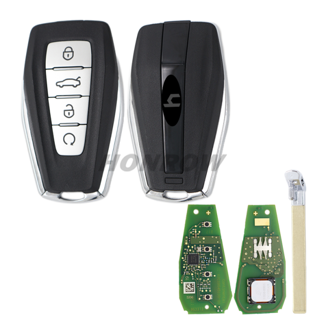Original For Geely mainland 4 Button Smart Remote Key Keyless 434Mhz with NCF29AxMTT HITAG AES 4A Chip
