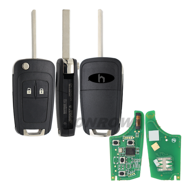 For Chevrolet 2 Button remote key with 433mhz PCF7937E Chip