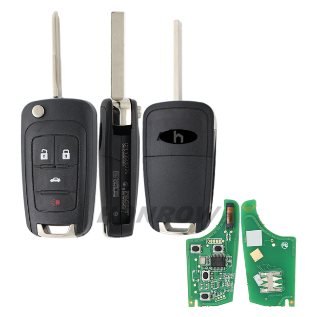 For Chevrolet 4 button remote key with 433mhz PCF7937E Chip