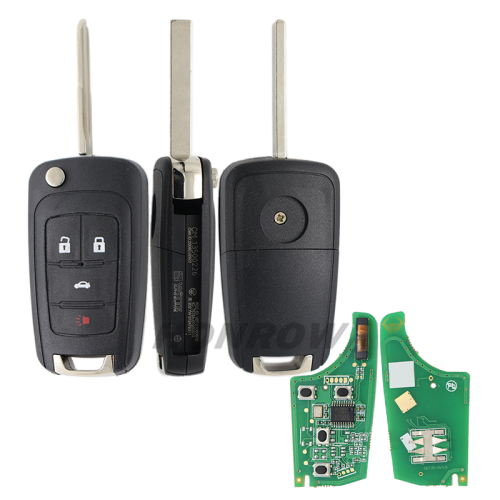 For Chevrolet 3+1 button remote key with 433mhz ID46 PCF7937E(Pcf7941E)   Chip