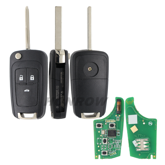 For Chevrolet 3 Button remote key with 433mhz ID46  PCF7937E(Pcf7941E)   Chip