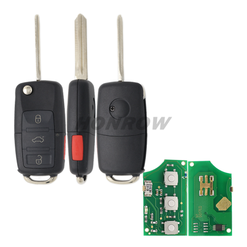 For Nis modified 3+1 button remote key without chip （For NIS transponder key and remote are separated, for  V style remote   315MHZ