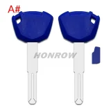 For KAWASAKI motorcycle key blank with left key blade ， please choose the color