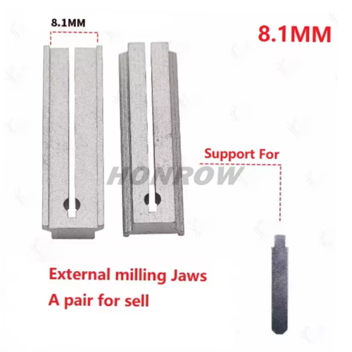 8.1MM External Milling jaws 2pcs/set For Honda ect. External Milling Key Clamp Chuck Handle outer milling Fixture For Vertical WenXing Key Cutting Machines
