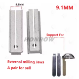 9.1MM External Milling jaws 2pcs/set For Honda ect. External Milling Key Clamp Chuck Handle outer milling Fixture For Vertical WenXing Key Cutting Machines