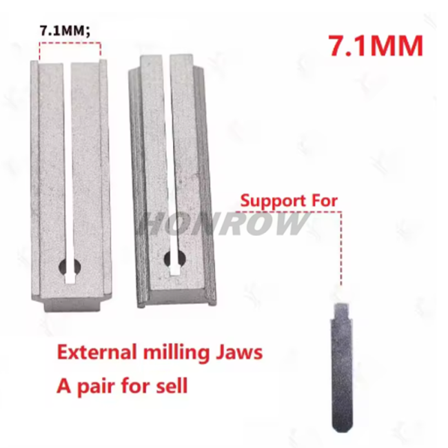 7.1MM External Milling jaws 2pcs/set For Honda ect. External Milling Key Clamp Chuck Handle outer milling Fixture For Vertical WenXing Key Cutting Machines