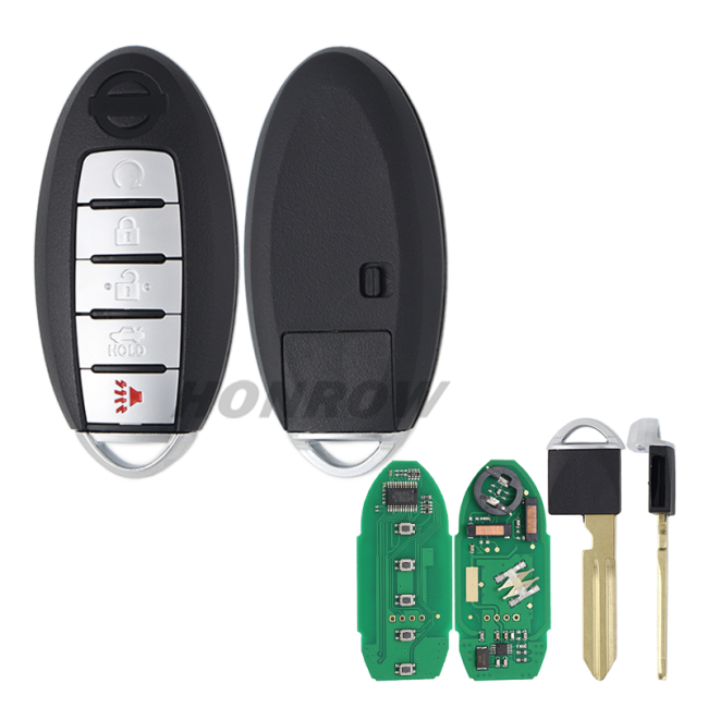 For Nissan 5 button Smart Remote Car Key With  433.92MHz PCF7952A / HITAG 2 / 46 CHIP FCCID:CWTWB1G744