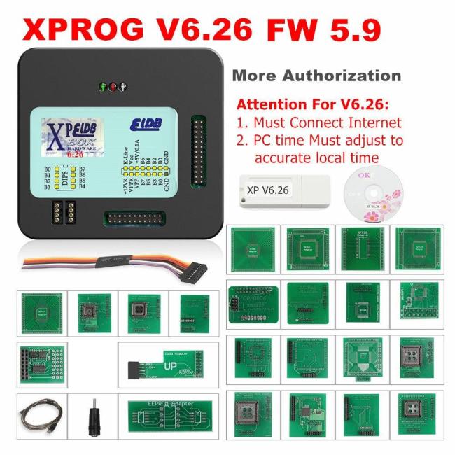 XPROG M V6.26 A New Authorizations XPROG Metal Box XPROG-M ECU Programmer with Full Adapters