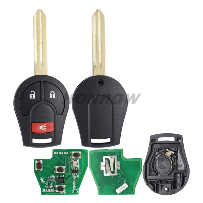 For Nis 2+1 button remote key copy with 433mhz ID46 chip