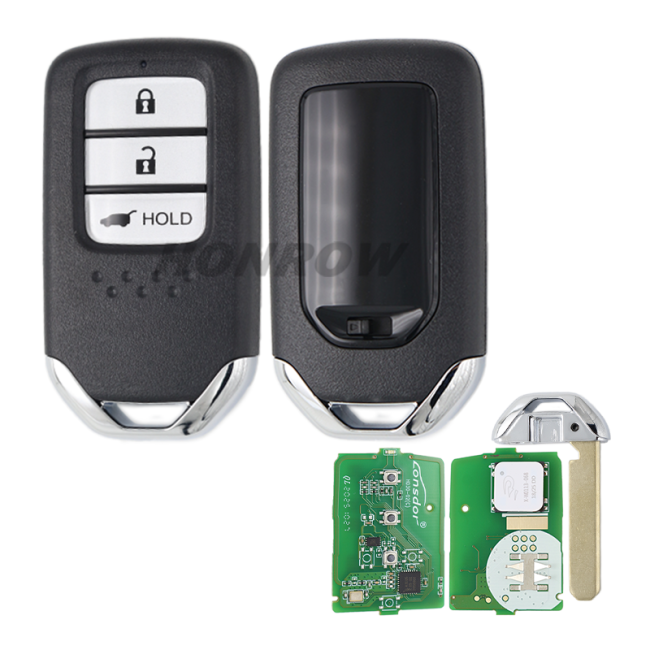 Lonsdor Honda HD30-08 3+1 button smart key Support ID46 ID47 ID4A chip,Frequency313.56/314.12/313.85/433.66/434.18/433.92 98% Coverage 2013-2025 50+ Models All Honda Keys CIVIC'ACCORD CR-V ODYSSEY HR-V.etc