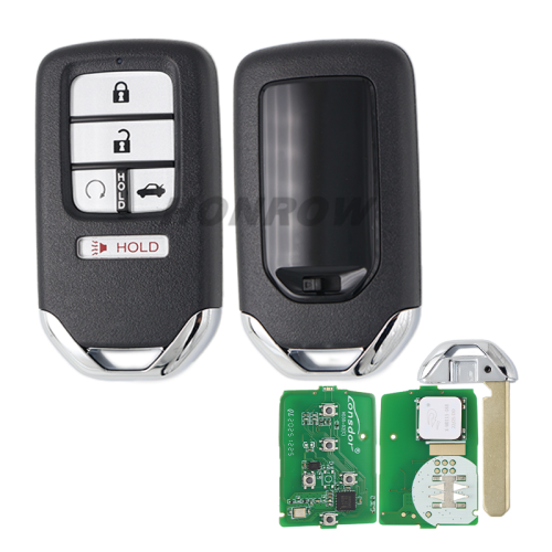 Lonsdor Honda HD30-06 4+1 button smart key Support ID46 ID47 ID4A chip,Frequency313.56/314.12/313.85/433.66/434.18/433.92 98% Coverage 2013-2025 50+ Models All Honda Keys CIVIC'ACCORD CR-V ODYSSEY HR-V.etc