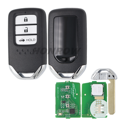 Lonsdor Honda HD30-02 3 button smart key Support ID46 ID47 ID4A chip,Frequency313.56/314.12/313.85/433.66/434.18/433.92 98% Coverage 2013-2025 50+ Models All Honda Keys CIVIC'ACCORD CR-V ODYSSEY HR-V.etc