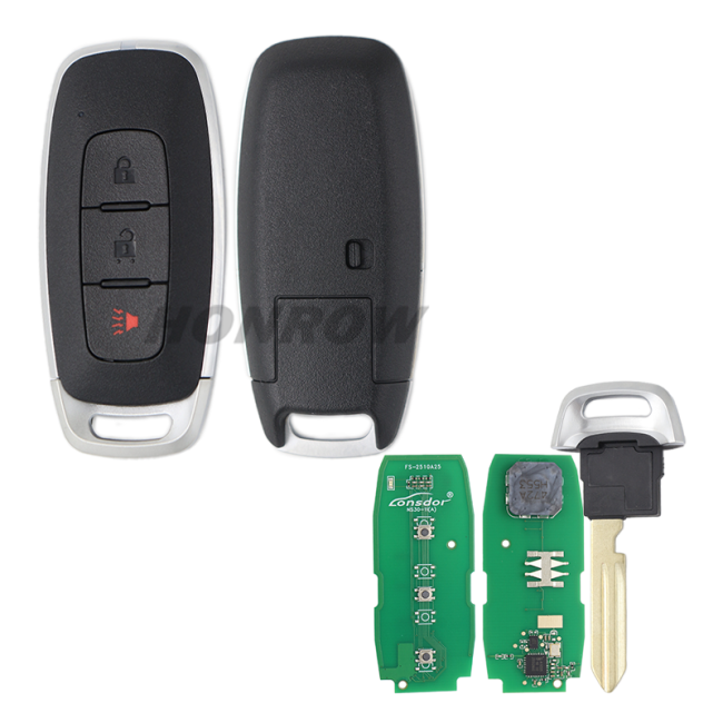 Lonsdor Nissan NS30-17 2+1 button smart key with ID46 ID47 ID4A Chip , Frequency 315MHz 433.92Mhz  98% Coverage2008-202550+ Models ALL NISSAN/INFINITE KEYS ALTIMA SENTRA PATROL ROGUE X-TRAIL etc.