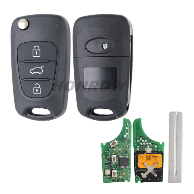 For Hyundai 3 button remmote key with 4D60 80 bit chip & 433mhz