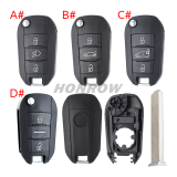 For Opel 3 button remote Key Shell with VA2 307 blade