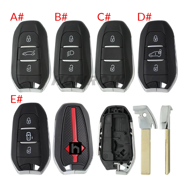 For Peugeot 3 button remote key blank with HU83 blade,new back case  Please choose the button.