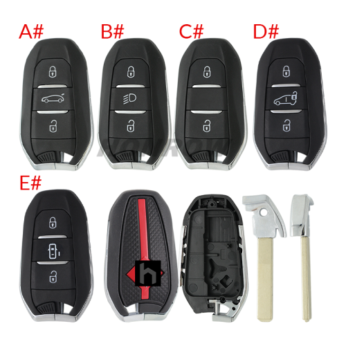 For Peugeot 3 button remote key blank with VA2 blade，new back case  Please choose the button.