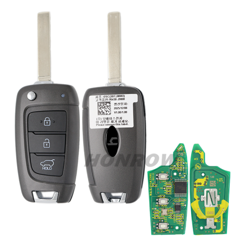 For original Hyundai r3 button remote key with 4D ID60 TIRIS DST40 chip 433MHz 95430-J9800 FCC:OKA-450T  MODEL:OKA-450T ANATEL:02406-16-05956