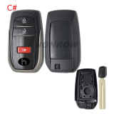 For Toyota 2/2+1/3/3+1 button remote key blank with back cover, please choose it