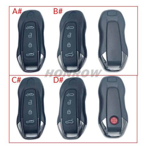 For new Porsche 4/4+1 button smart remote key shell for Panamera Macan Ev Spyder Carrera 911 970 981 991 Cayman Cayenne Taycan