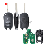 For original Peugeot 3 button remote key with  NCF296XMT Hitag AES 433mhz C2 before 2023