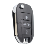 For Peugeot 3 button remote  Key Shell with VA2 307 blade EU version