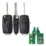 For VW 2 button remote key with 433mhz & ID48 glass chip 5KO959753AB / 5KO837202AD