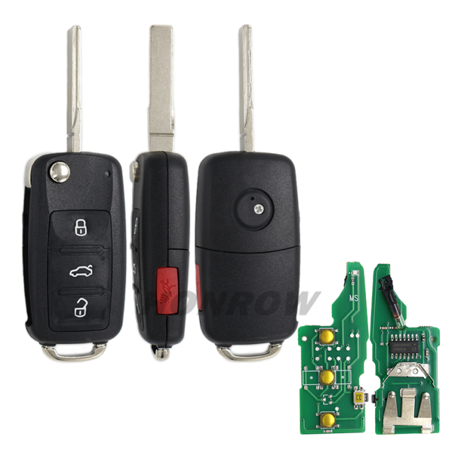 For VW 3+1 button remote key with 315mhz ID48 glass chip 5K0837202AE