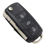 For VW Skoda 3 Button Flip Folding Remote Key 434MHZ ID48 Chip 3T0837202H for VW Skoda