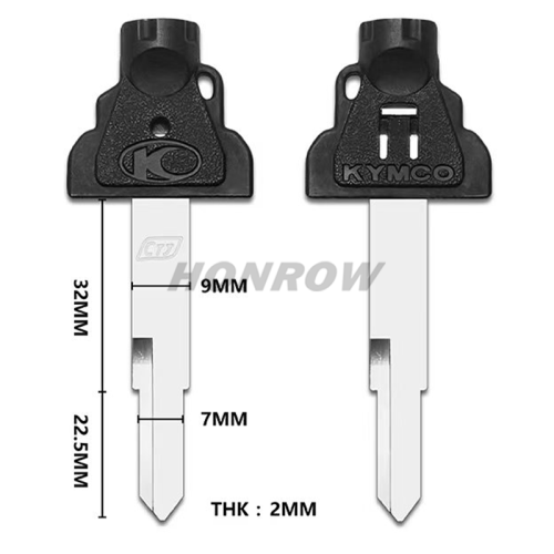 For KYMCO Motorcycle transponder key blank with right key blade