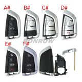 For BMW X5 3/3+1/4 button keyless remote key blank with Key Bade,please choose the key type/.