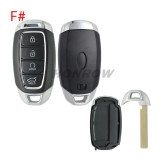 For 2021 new Hyundai 3/4/5 button smart remote key blank without  battery clamp