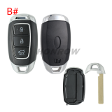 For 2021 new Hyundai 3/4/5 button smart remote key blank without  battery clamp